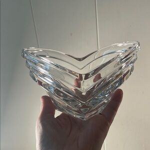 Mikasa Vintage Lead Crystal Art Glass V-Shaped Decorative Bowl Made in Germany